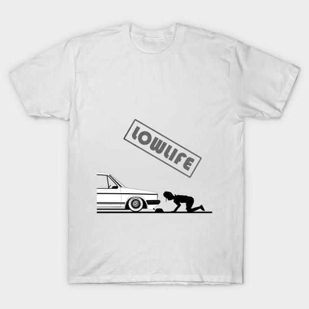 Low life simple design with low car T-Shirt by WOS